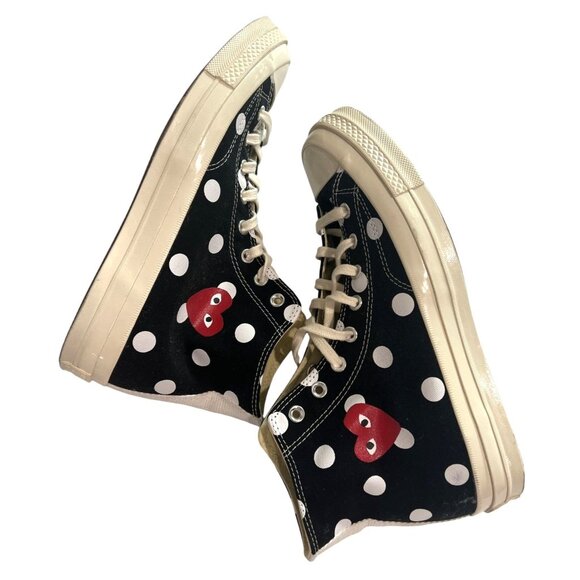 Converse x Comme de Garcons PLAY Polka Dot Chuck Taylor All Star 70s Hi Sneakers - Picture 1 of 6